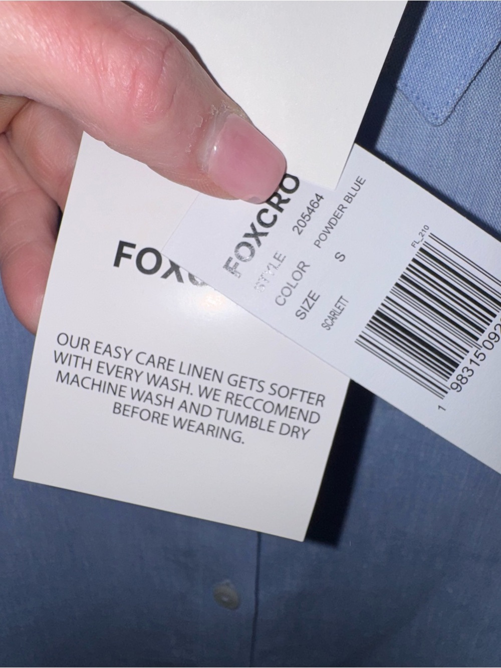 Foxcroft Scarlett Scallop Hem Linen Blend Button-Up size small - Picture 7 of 14